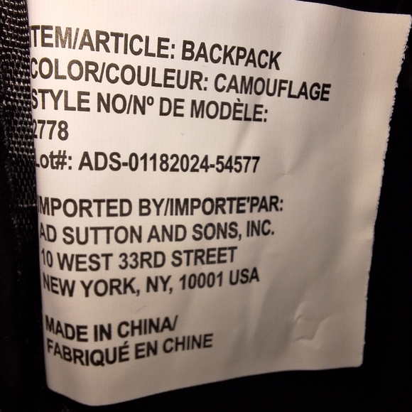 Kelty Expedition Camouflage Backpack NWT 13" Wide× 18.5" Tall× 6" Deep - Picture 9 of 10